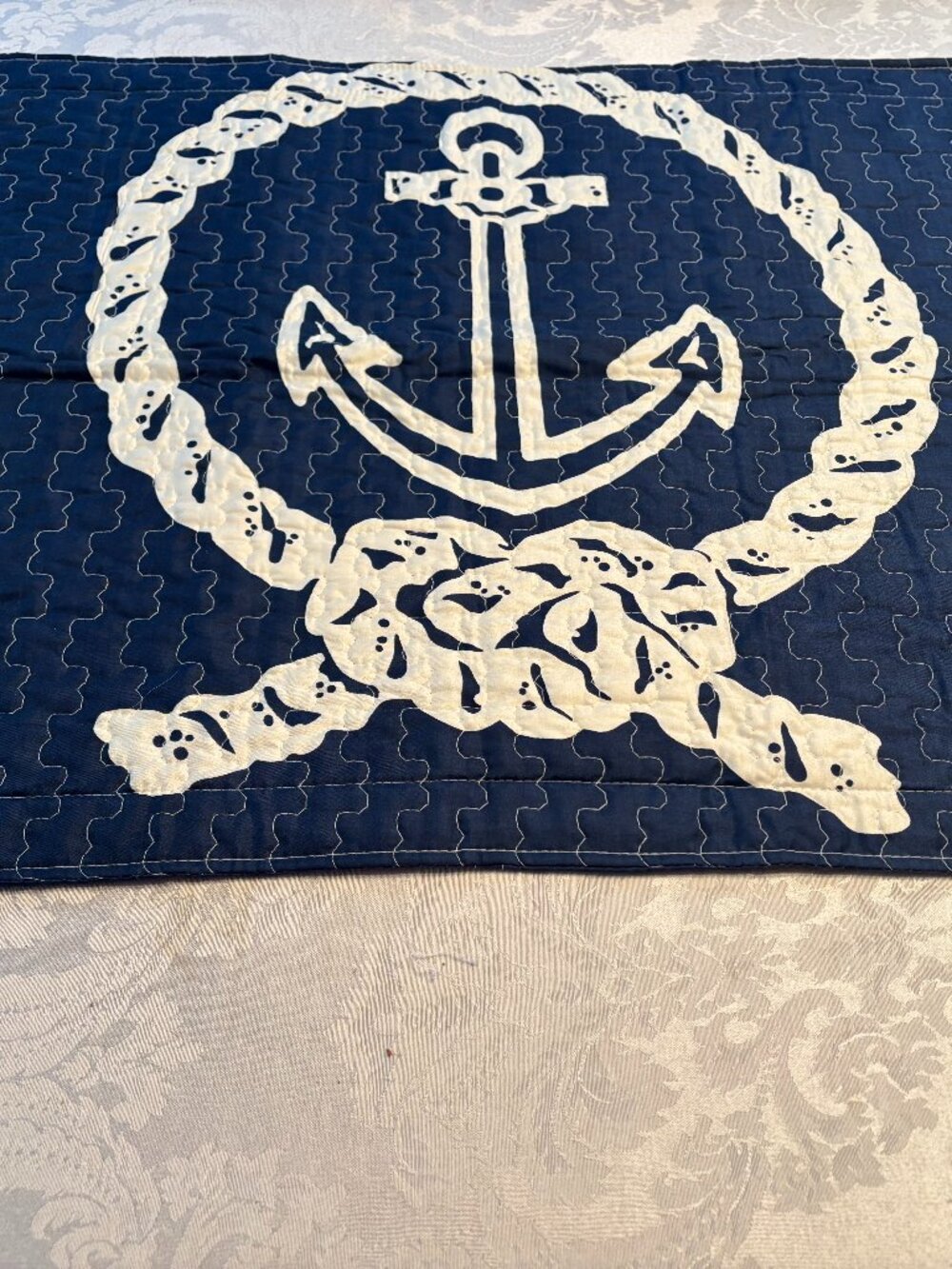 Nautical Navy White Pillow Cover Extra Large 29" x 23" Polyester